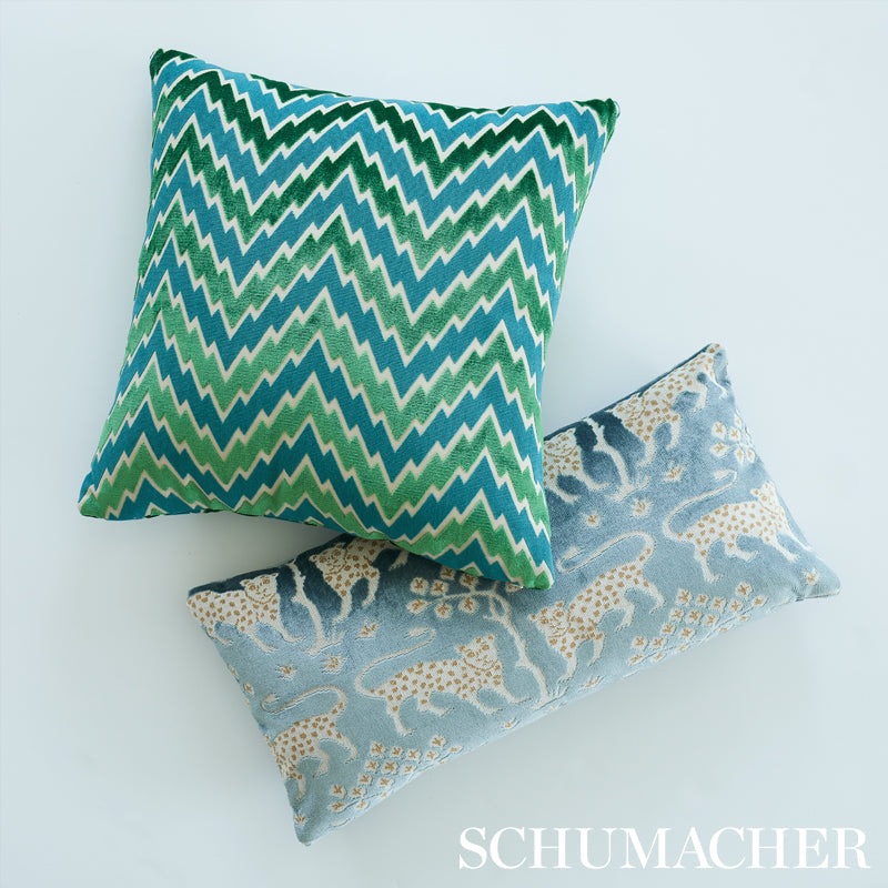 FLORENTINE CHEVRON VELVET | Emerald