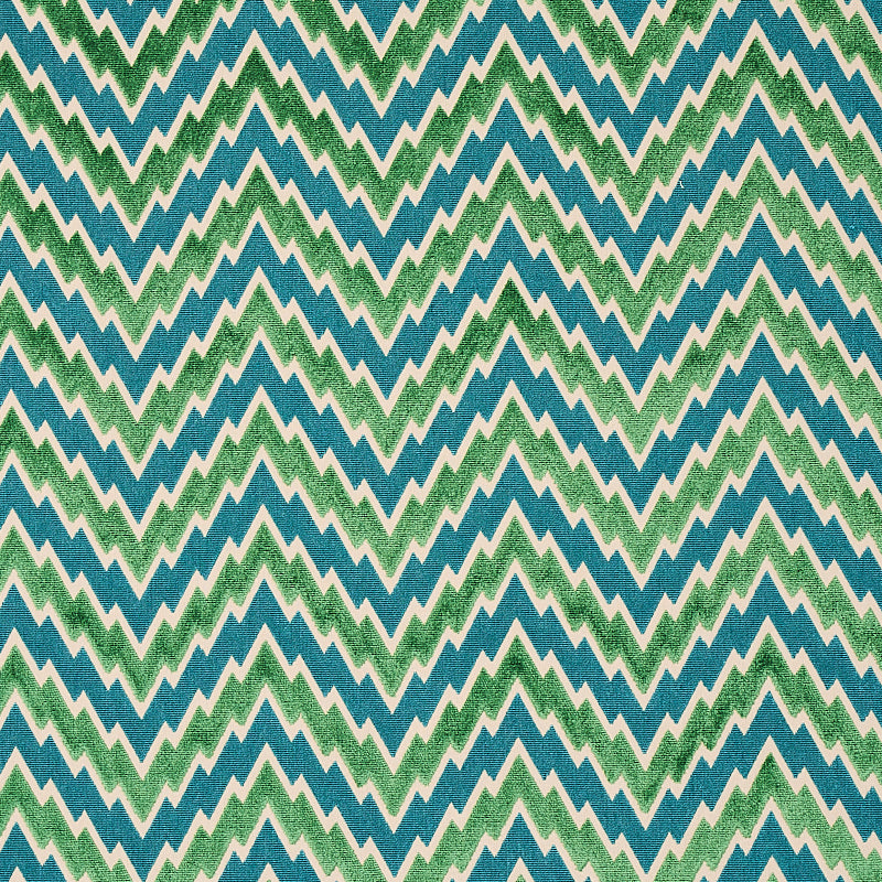 FLORENTINE CHEVRON VELVET | Emerald