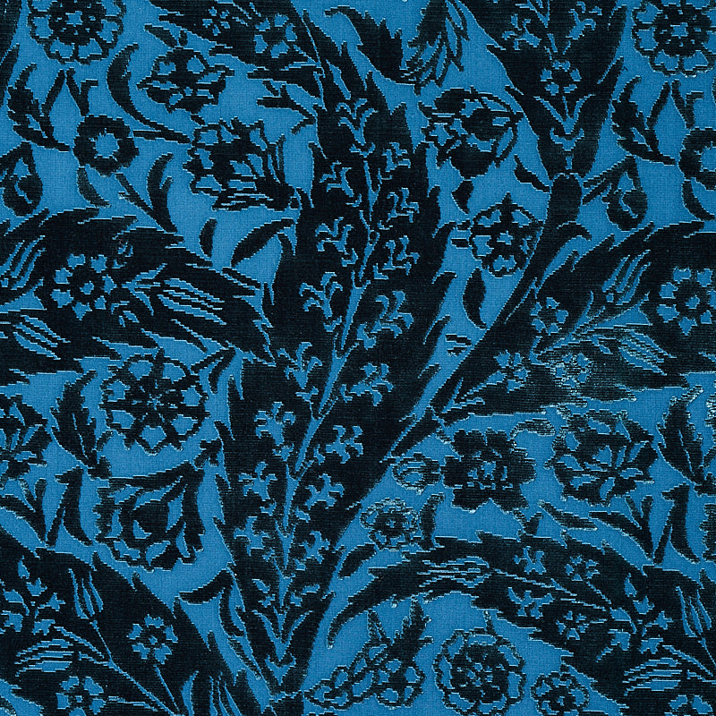 SAZ PAISLEY SILK VELVET | Blue