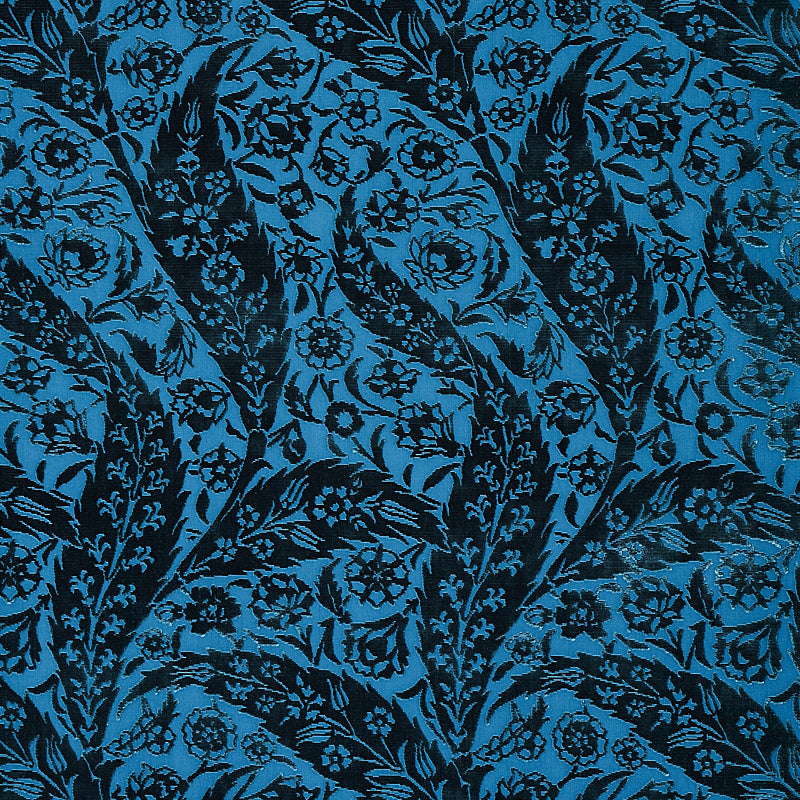 SAZ PAISLEY SILK VELVET | BLUE