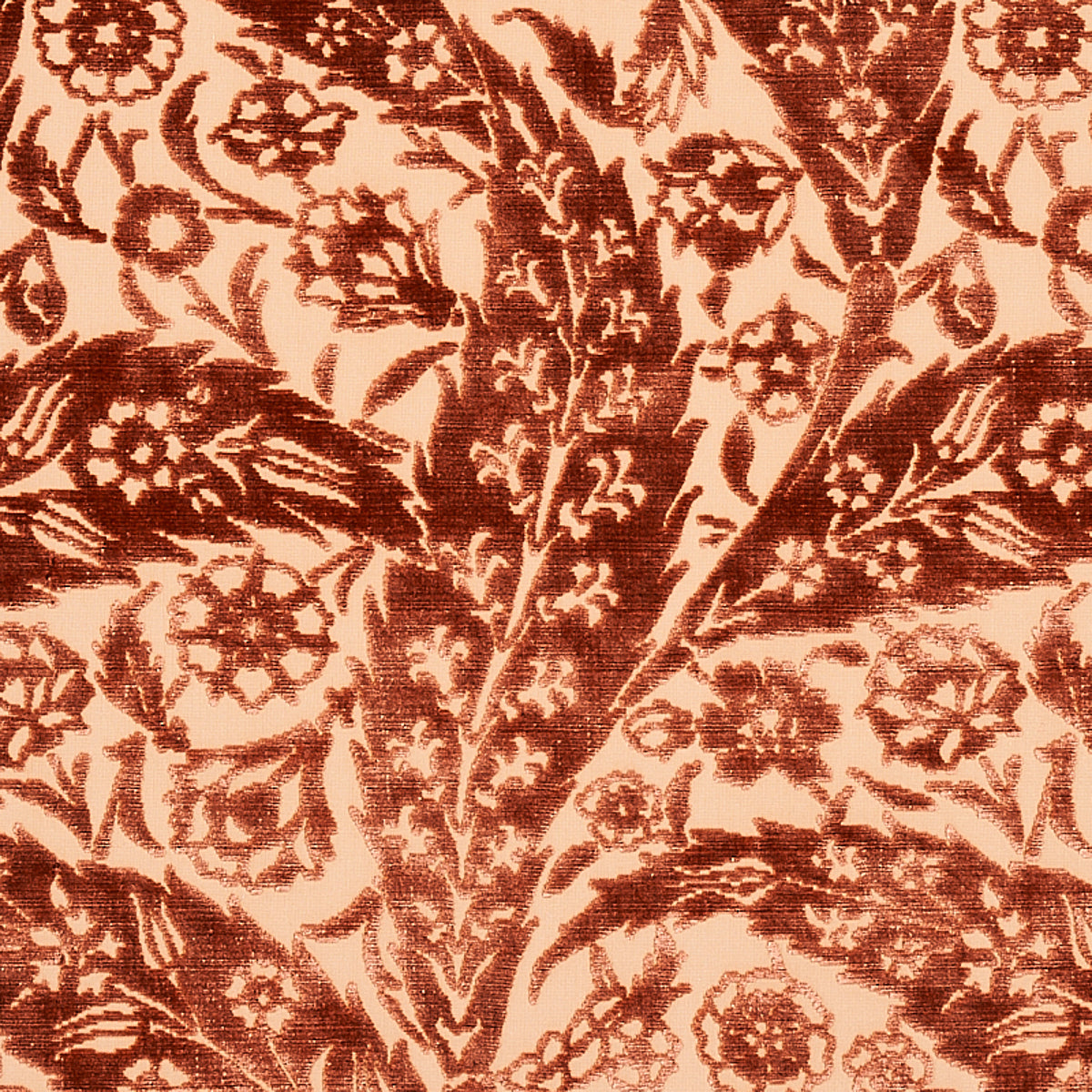 SAZ PAISLEY SILK VELVET | Terracotta