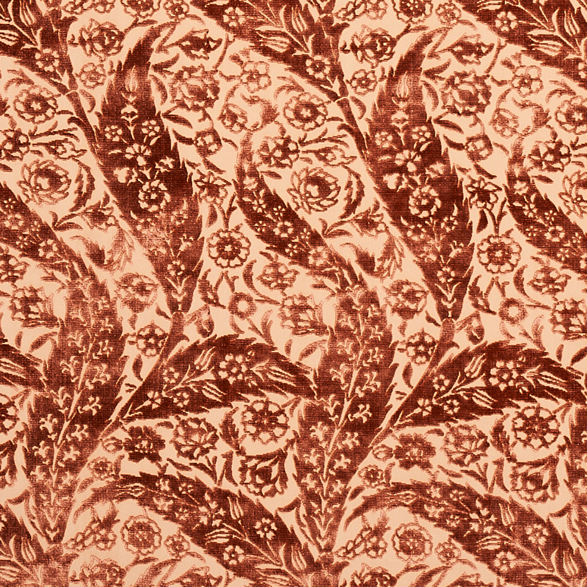 SAZ PAISLEY SILK VELVET | TERRACOTTA