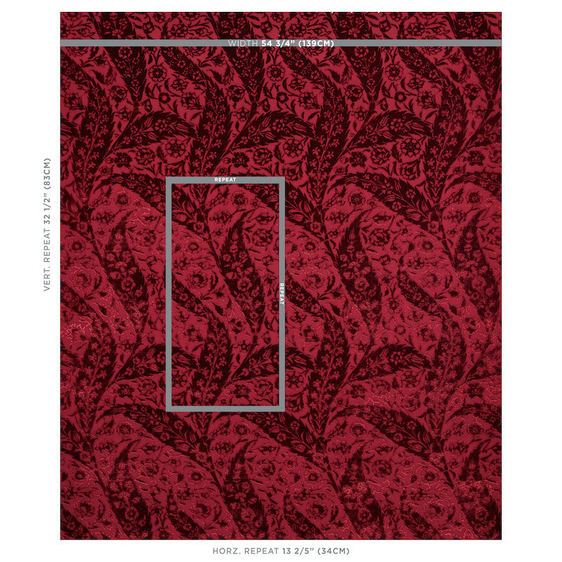 SAZ PAISLEY SILK VELVET | Burgundy