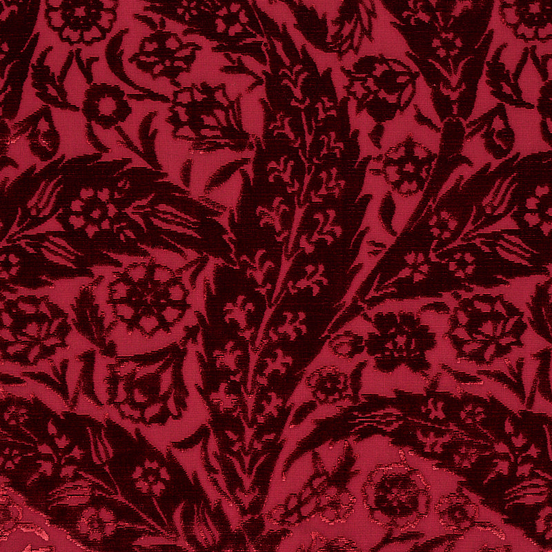 SAZ PAISLEY SILK VELVET | Burgundy