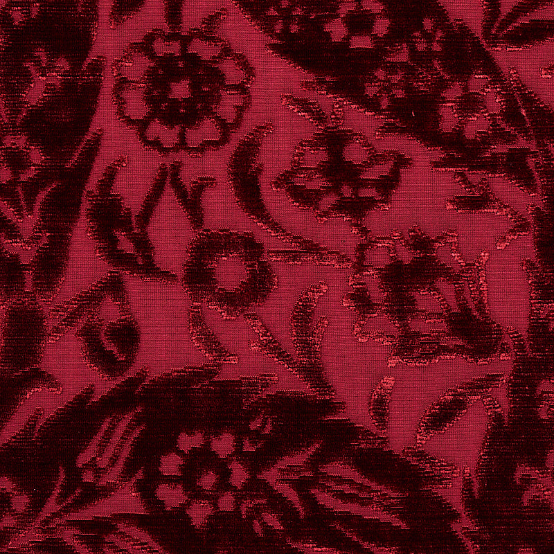 SAZ PAISLEY SILK VELVET | Burgundy