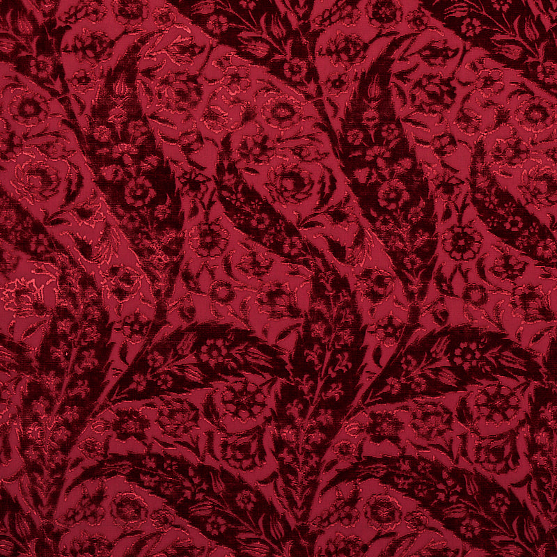 SAZ PAISLEY SILK VELVET | BURGUNDY