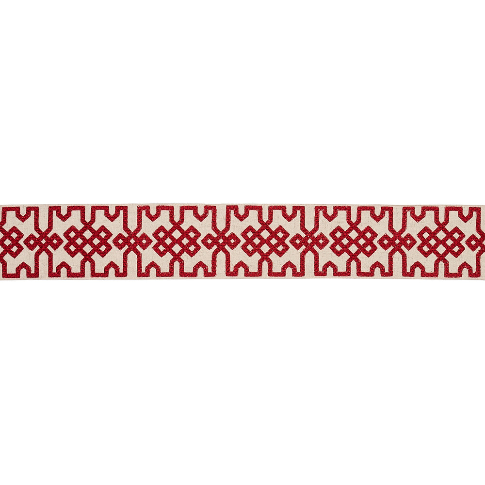 Knotted Trellis Tape | Crimson On Unbleached