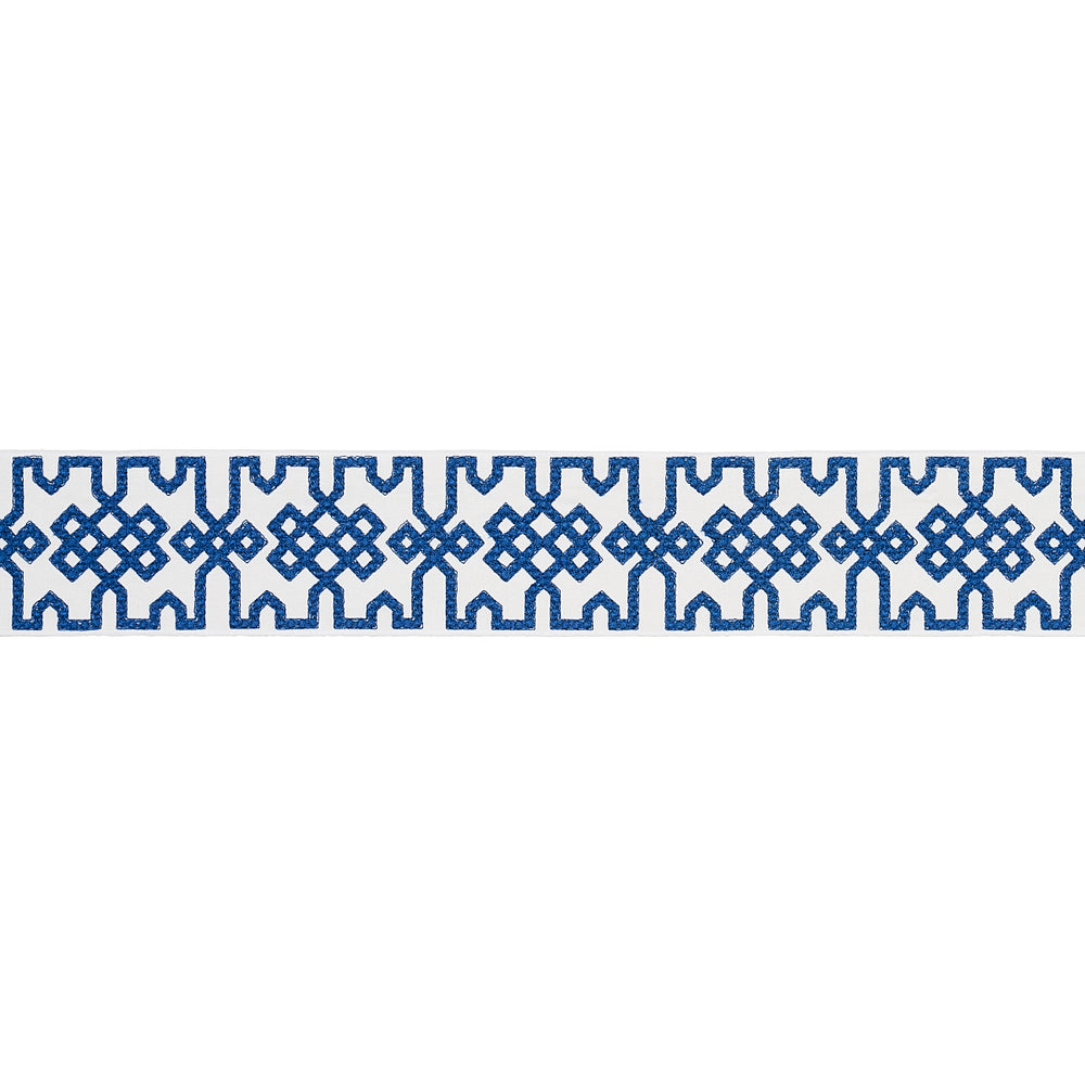 Knotted Trellis Tape | Blue On White