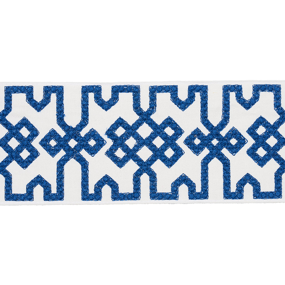 Knotted Trellis Tape | Blue On White
