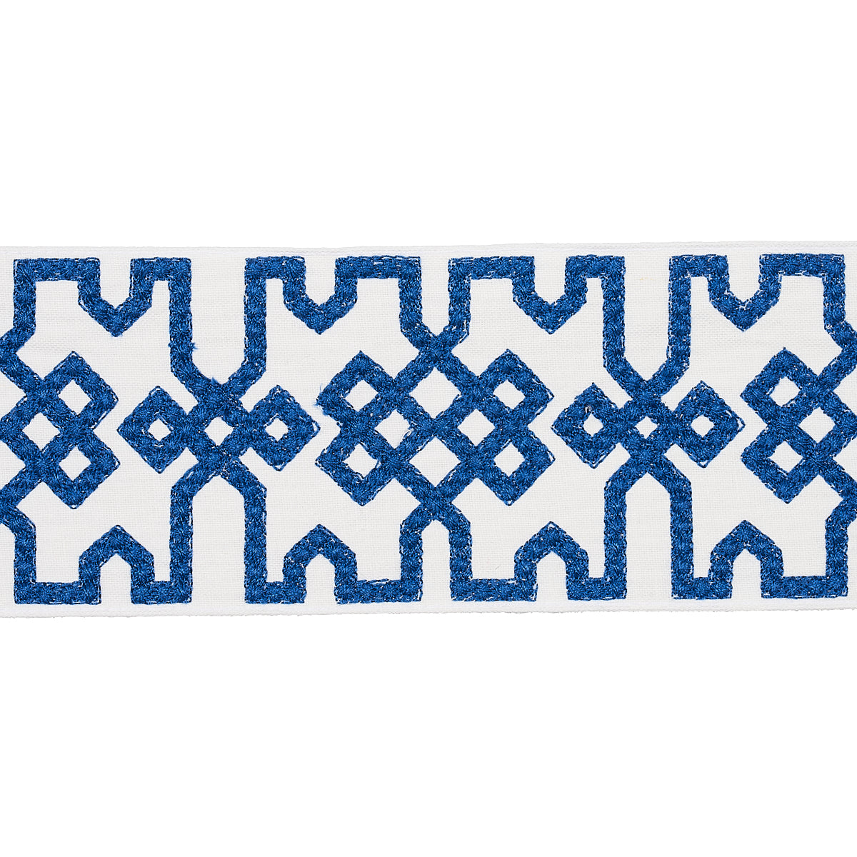 Knotted Trellis Tape | Blue On White