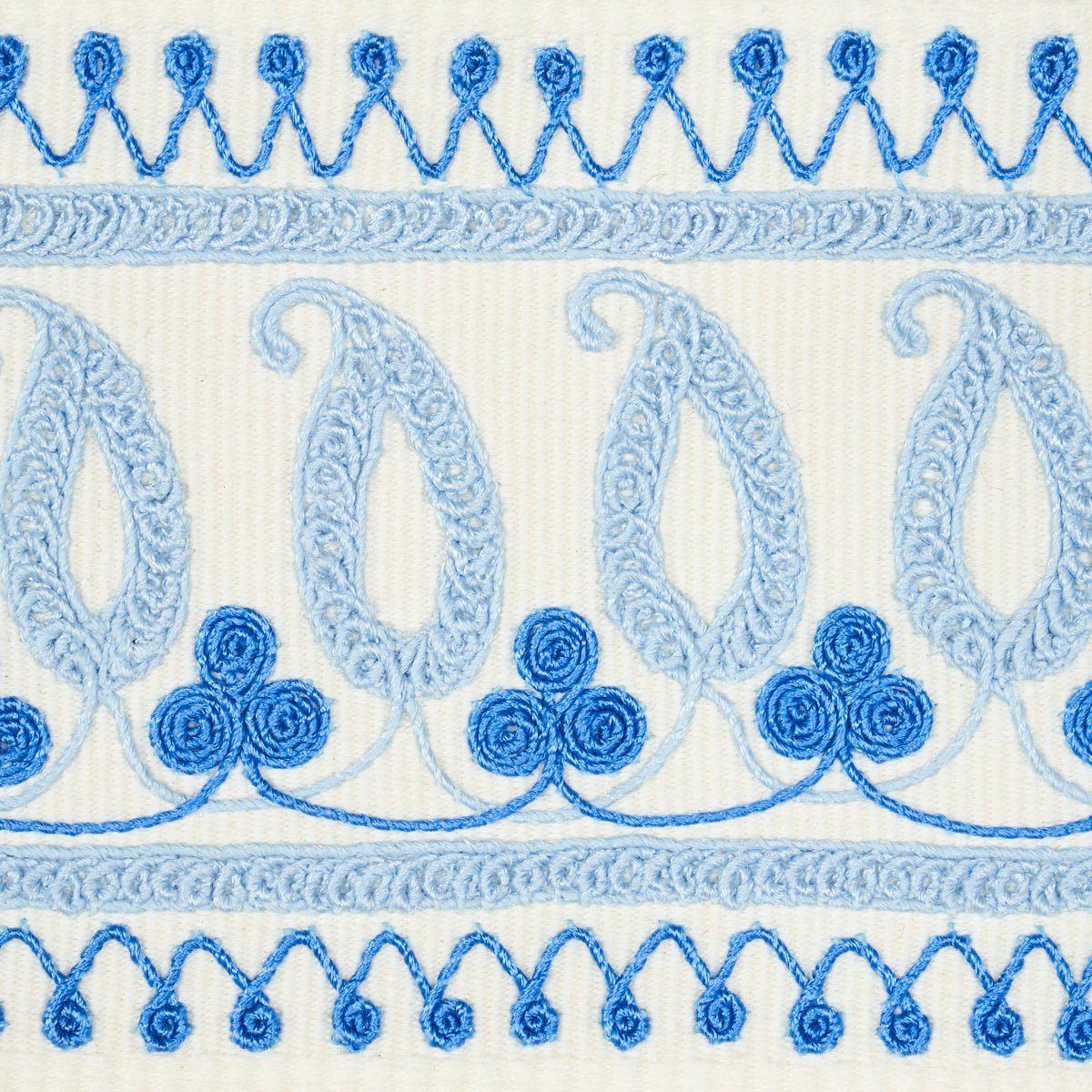 PAISLEY EMBROIDERED TAPE | Blues