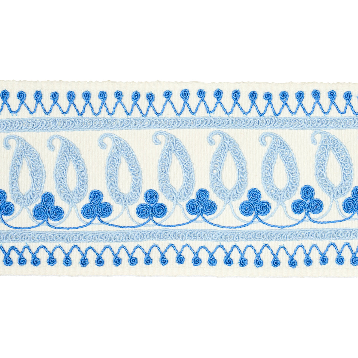 PAISLEY EMBROIDERED TAPE | Blues