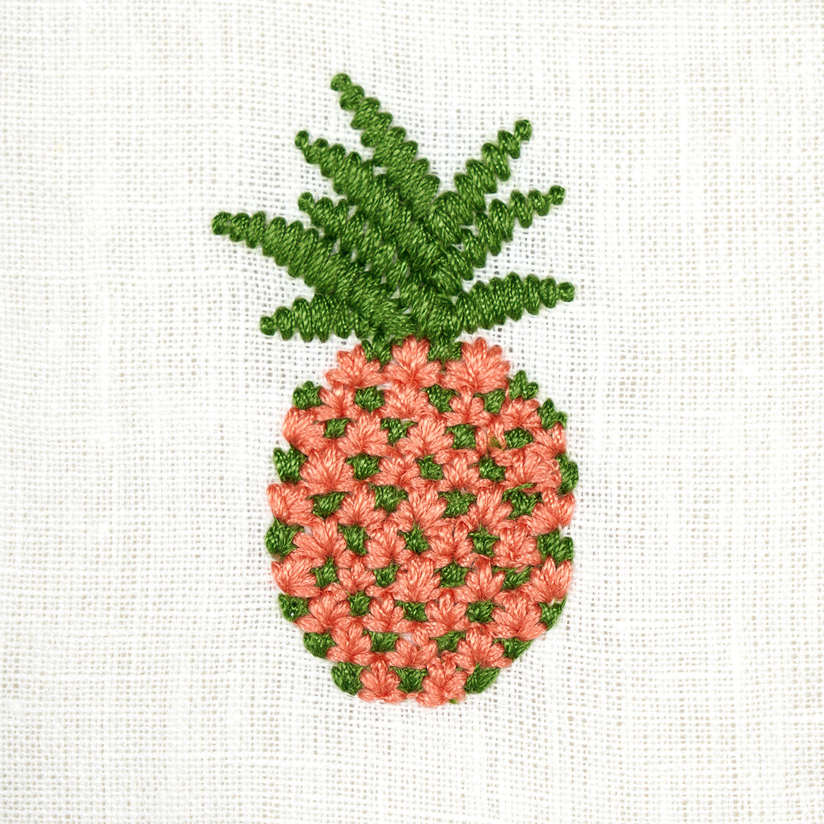 PINEAPPLE EMBROIDERY | Apricot On Ivory