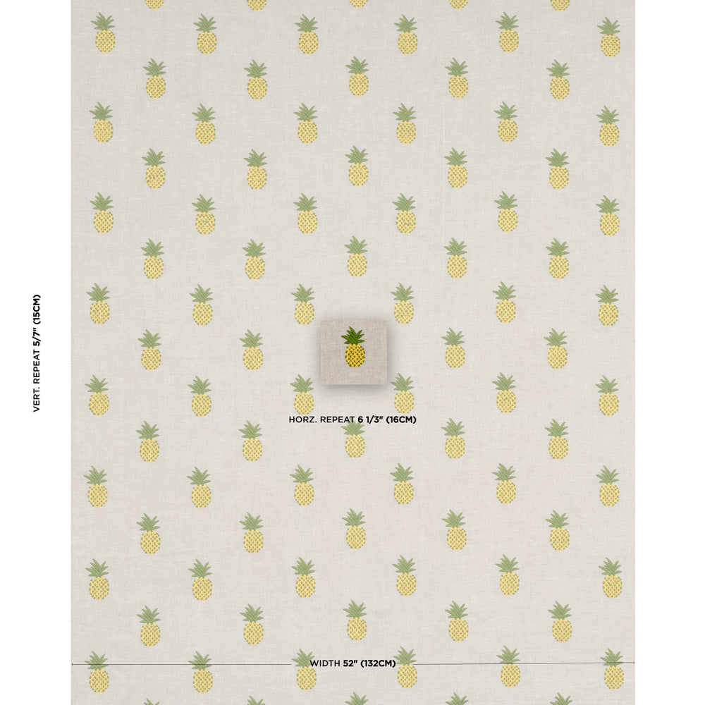PINEAPPLE EMBROIDERY | Green On Natural