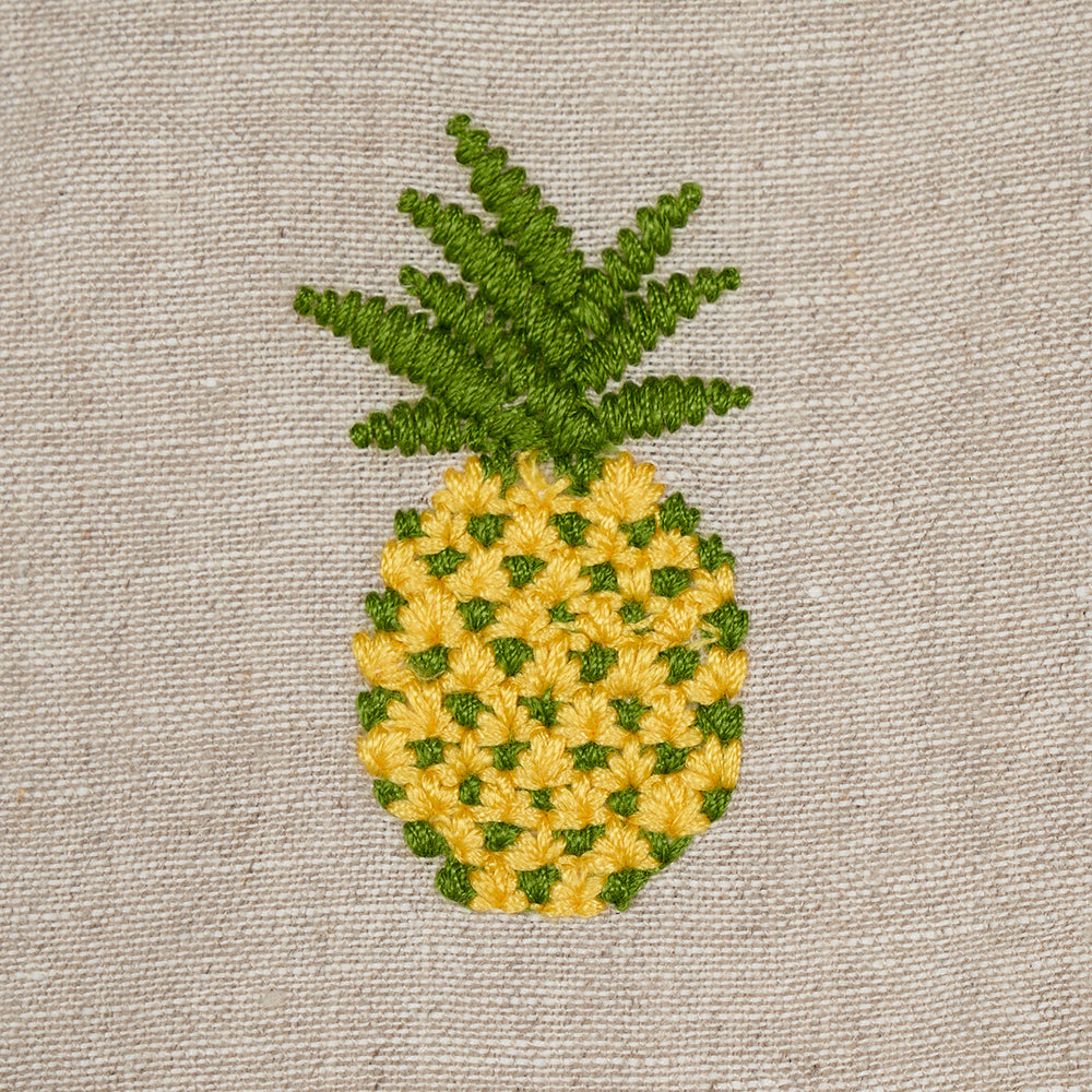 PINEAPPLE EMBROIDERY | Green On Natural