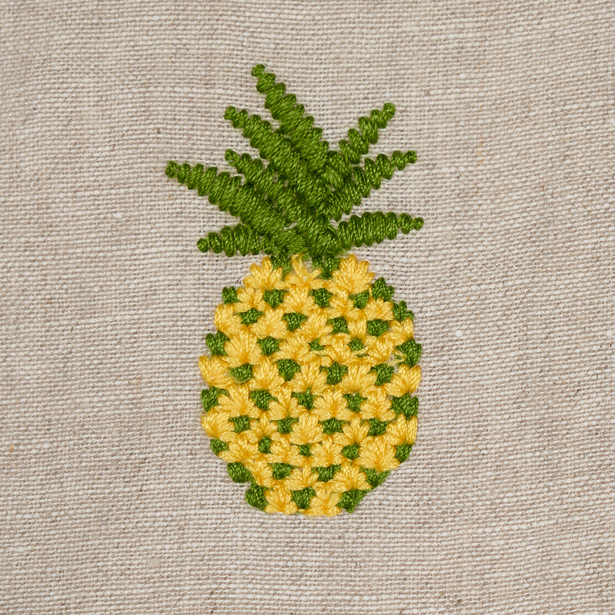 PINEAPPLE EMBROIDERY | Green On Natural