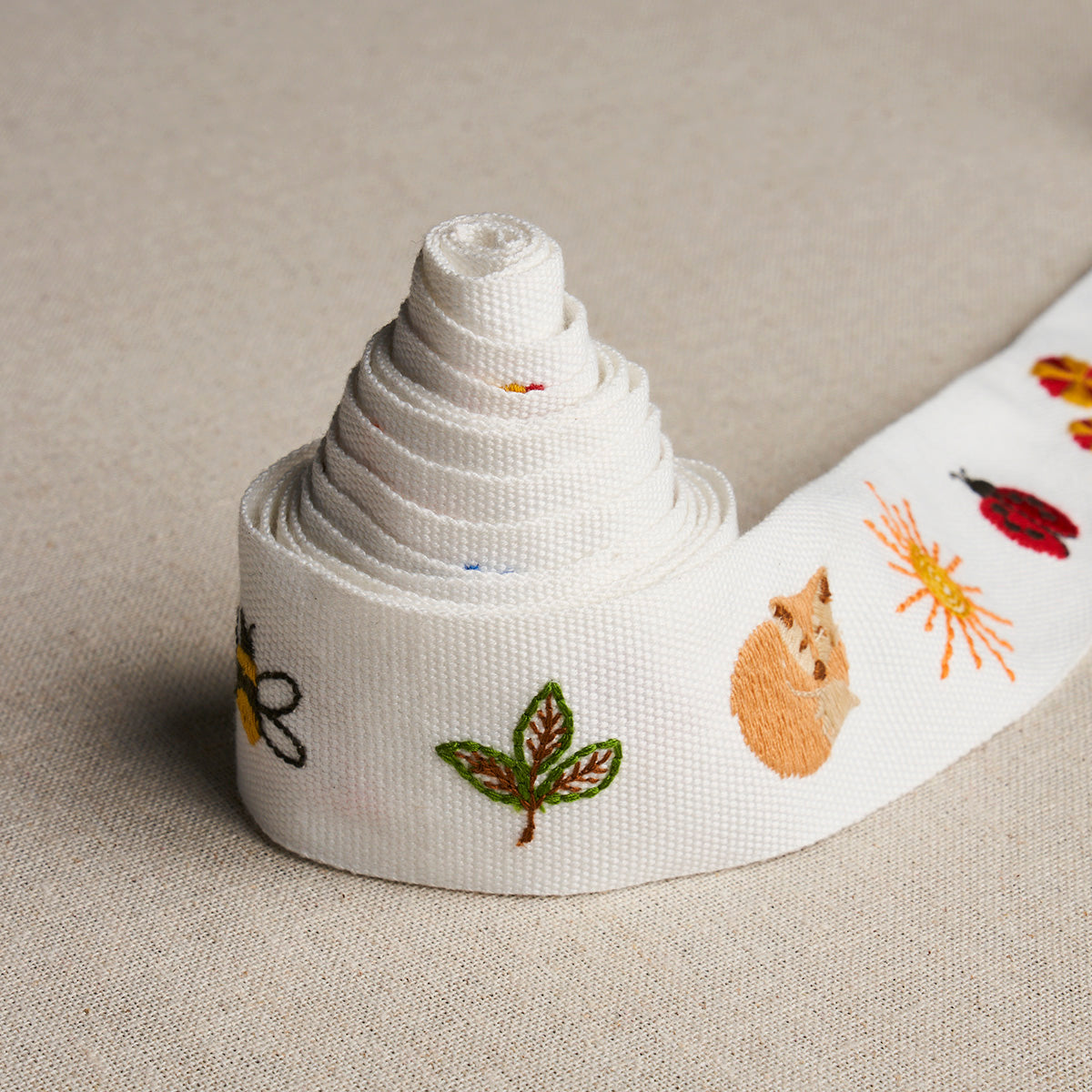 Tiny Things Embroidered Tape | Multi On Ivory