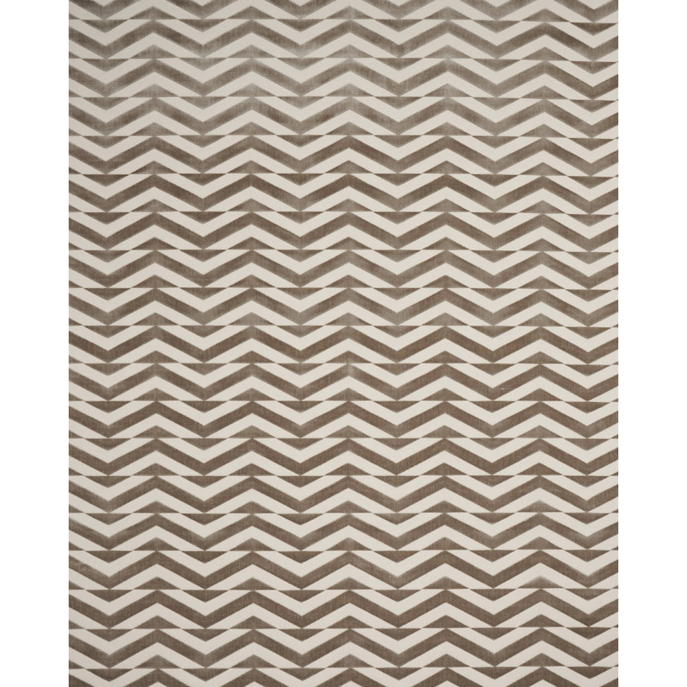 BROKEN CHEVRON CUT VELVET | Taupe On Ivory