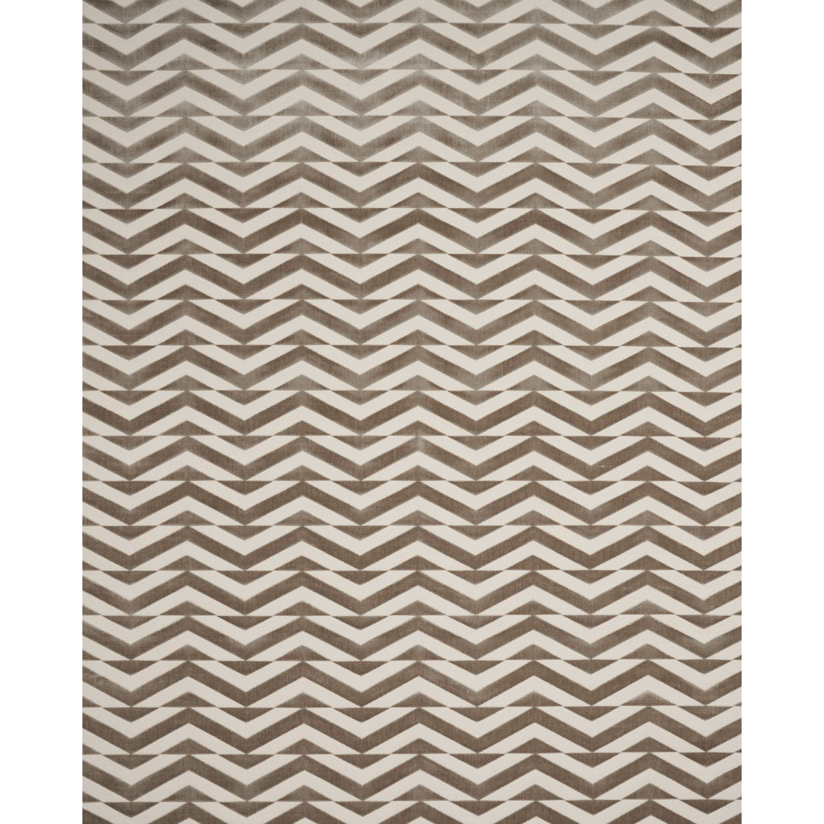 BROKEN CHEVRON CUT VELVET | Taupe On Ivory