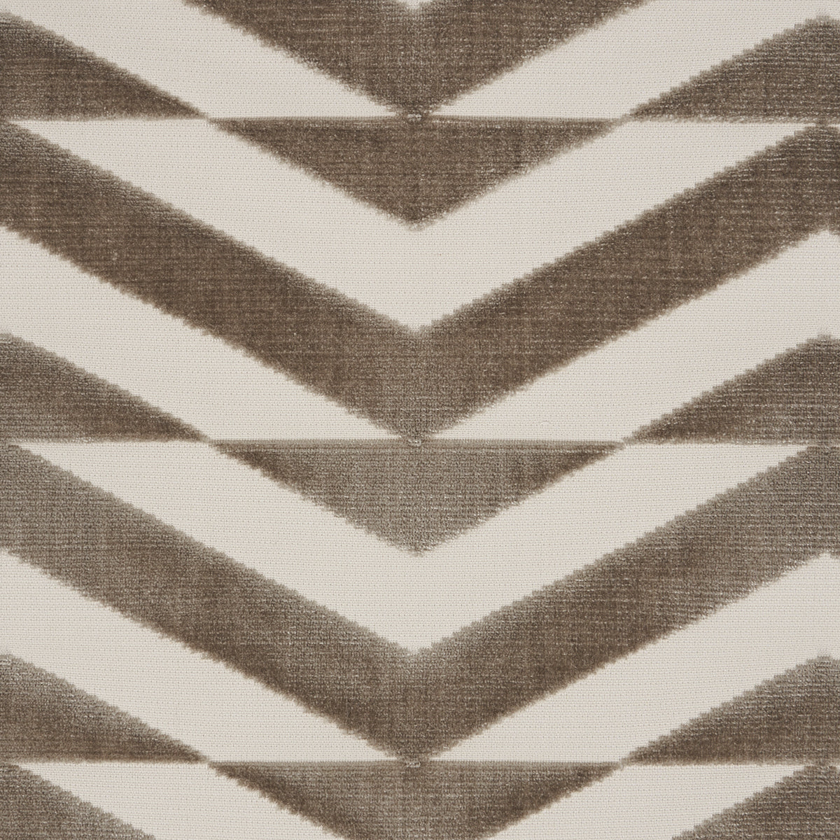 BROKEN CHEVRON CUT VELVET | TAUPE ON IVORY