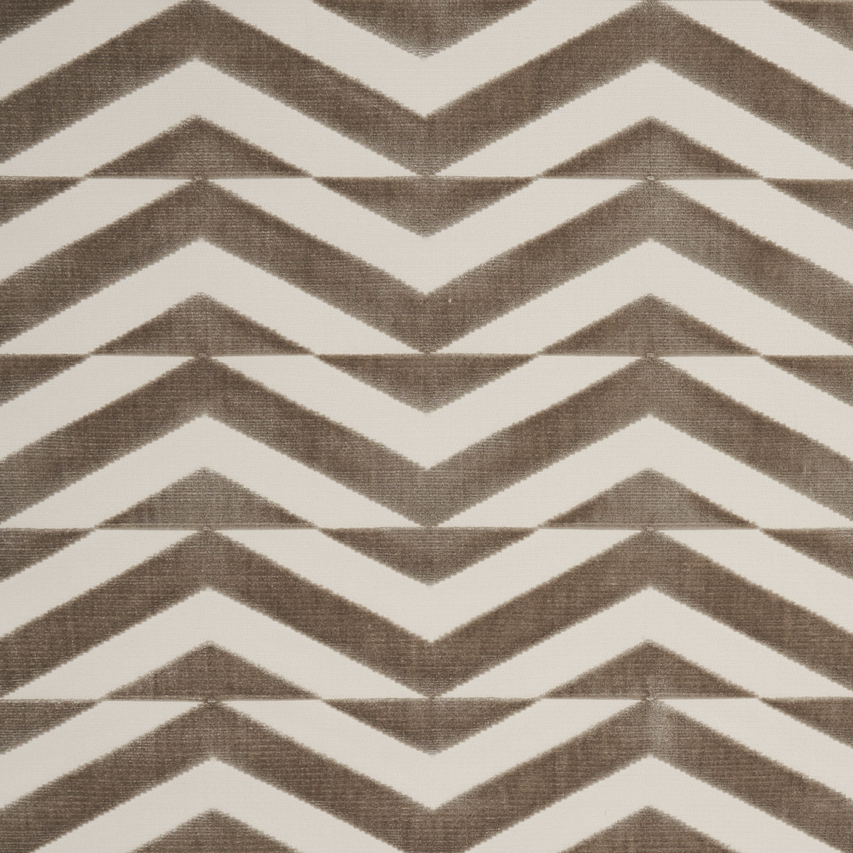 BROKEN CHEVRON CUT VELVET | TAUPE ON IVORY