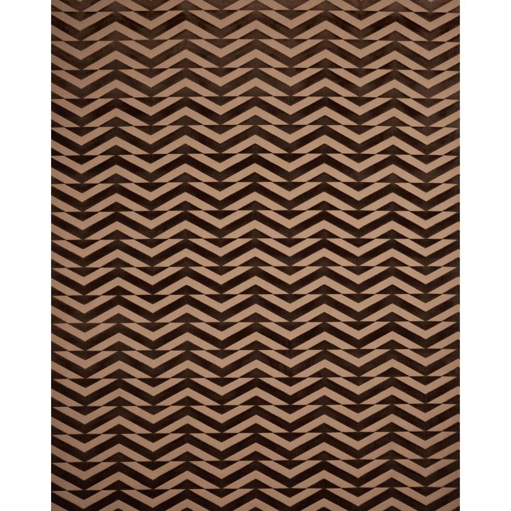 BROKEN CHEVRON CUT VELVET | Brown On Camel