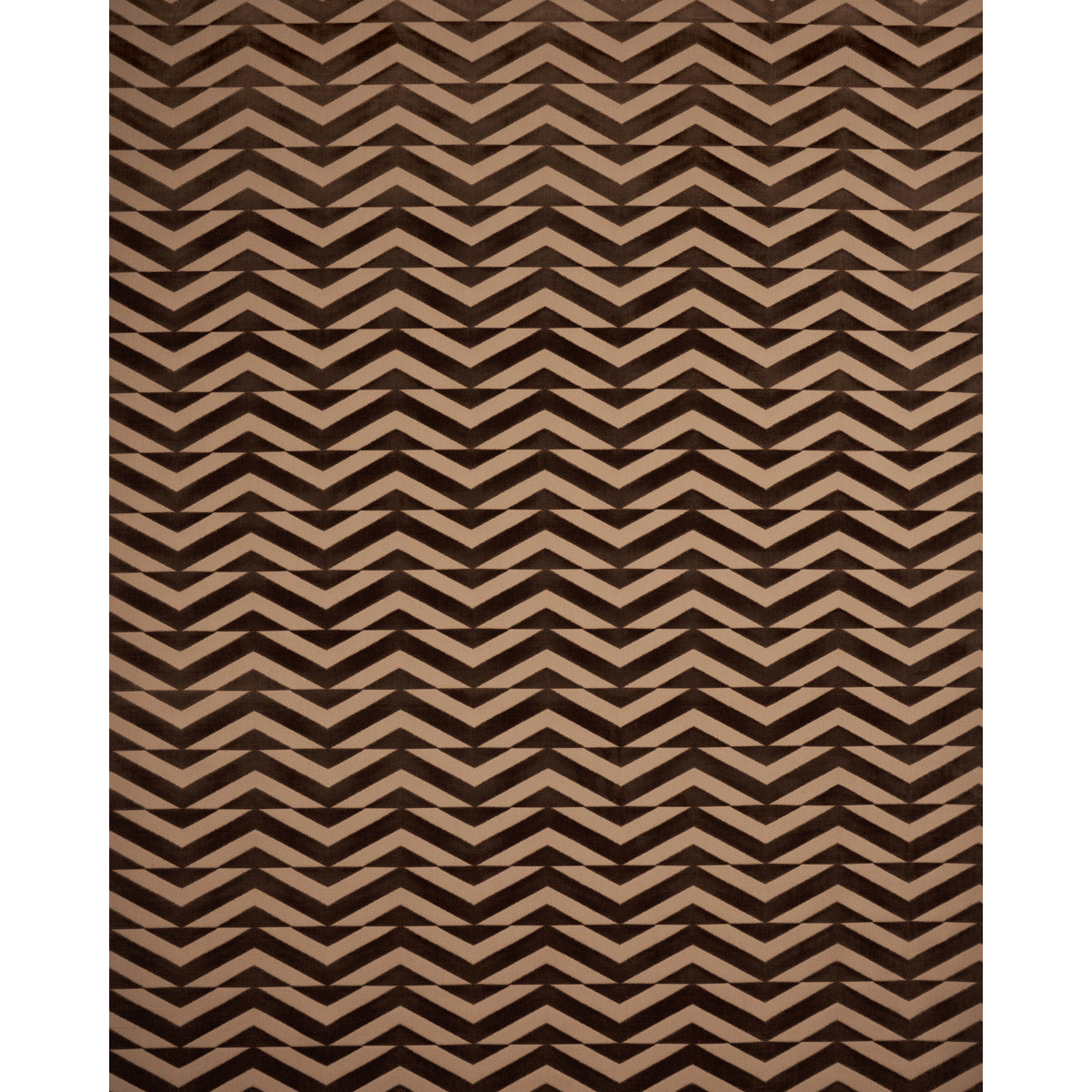 BROKEN CHEVRON CUT VELVET | Brown On Camel