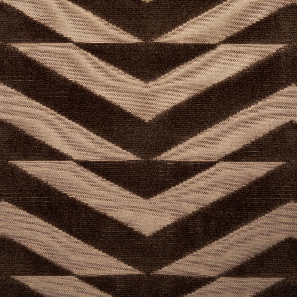 BROKEN CHEVRON CUT VELVET | Brown On Camel