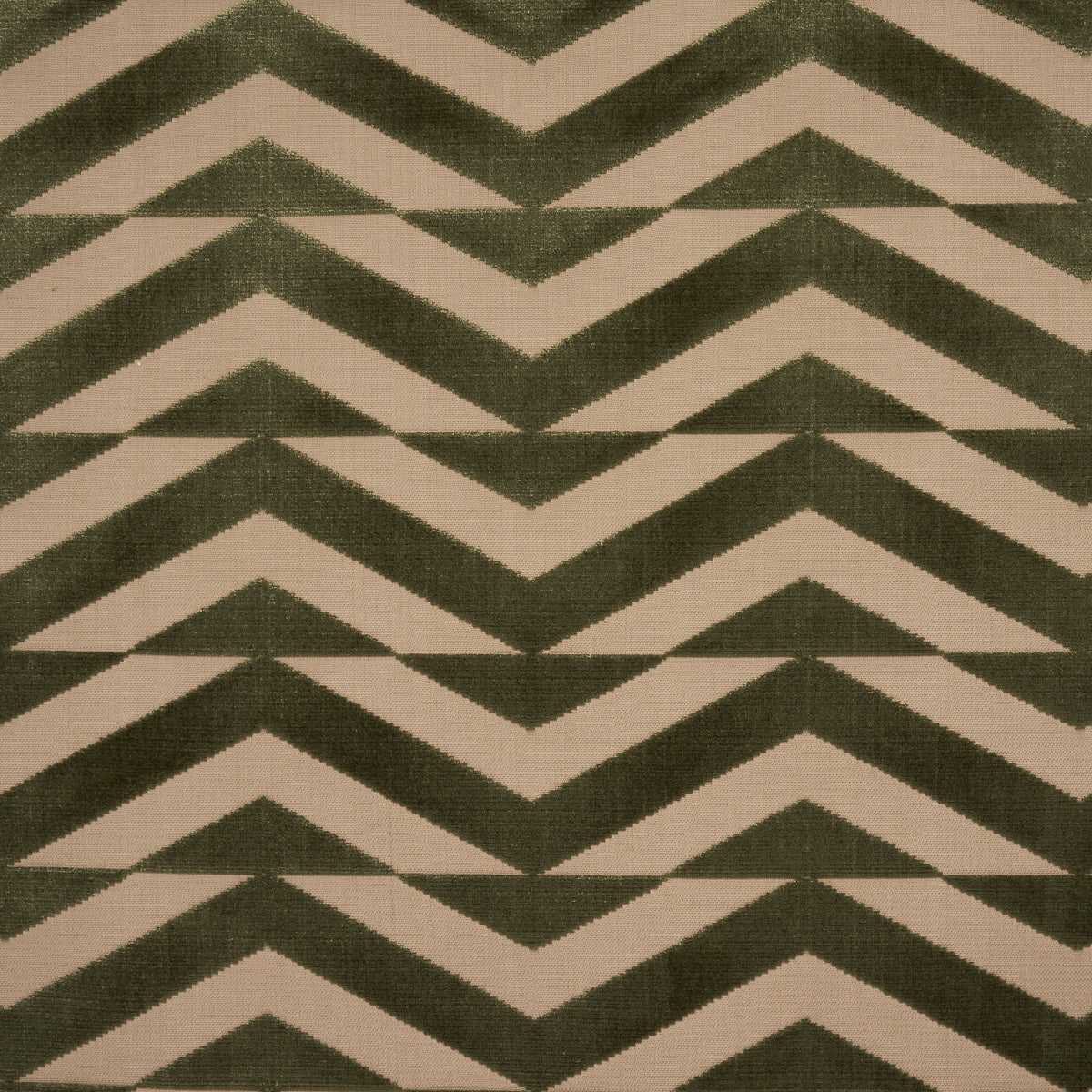 BROKEN CHEVRON CUT VELVET | OLIVE ON KHAKI