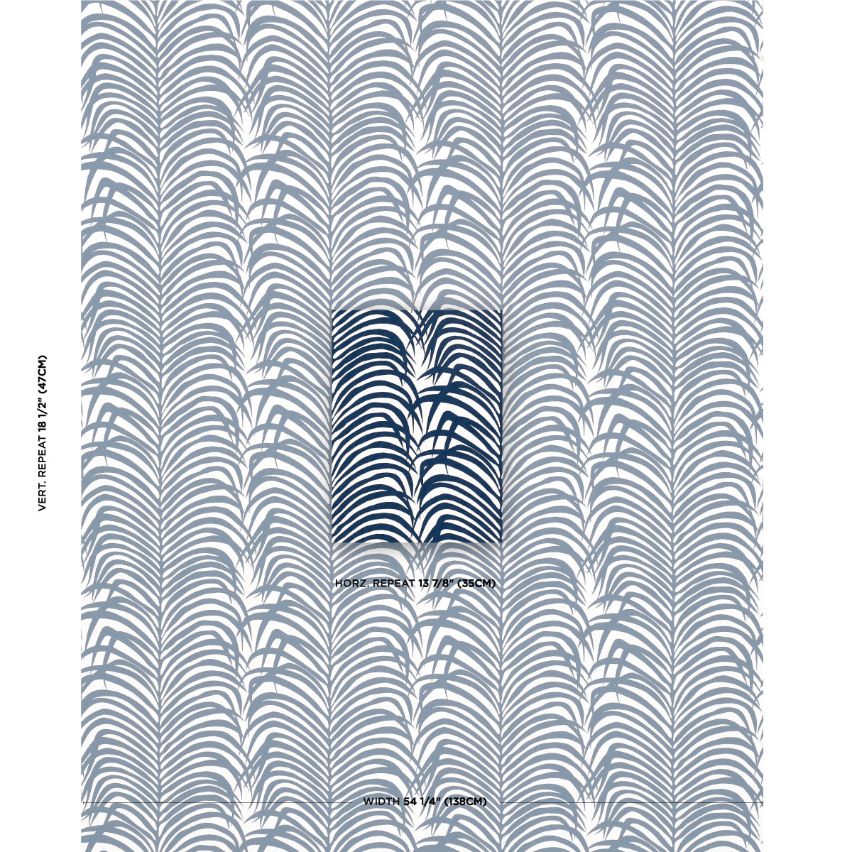 ZEBRA PALM INDOOR/OUTDOOR | NAVY