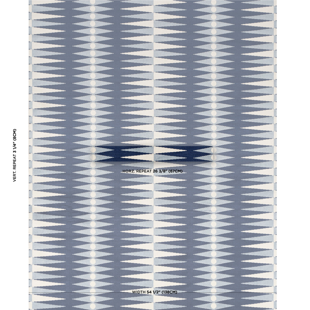 BACKGAMMON CUT VELVET | Blue
