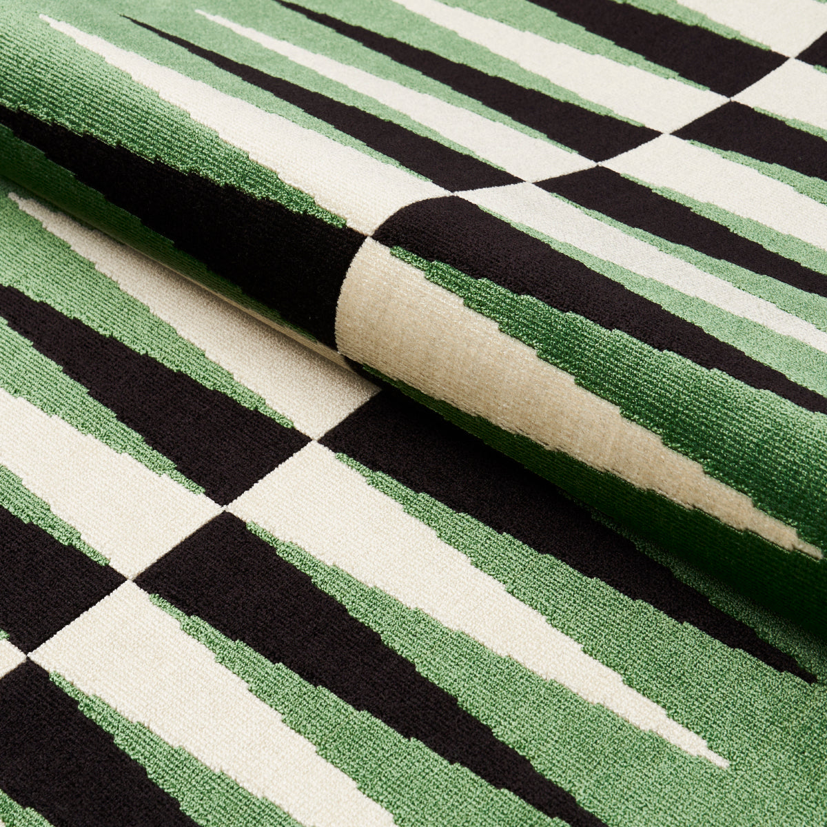 BACKGAMMON CUT VELVET | Green