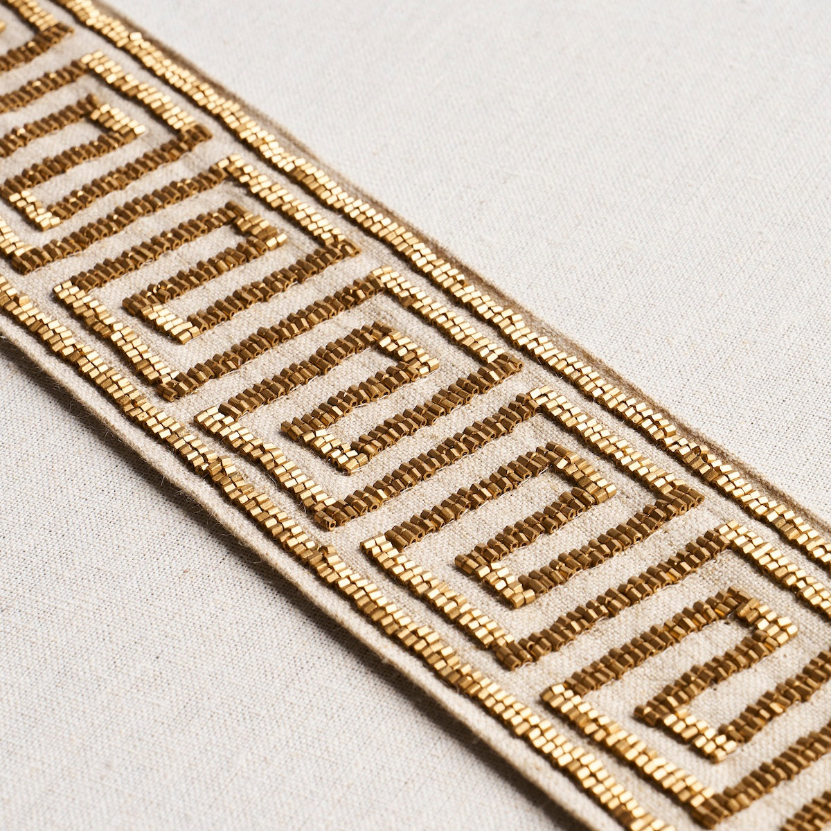 DELPHI BEADED TAPE | Gold On Natural