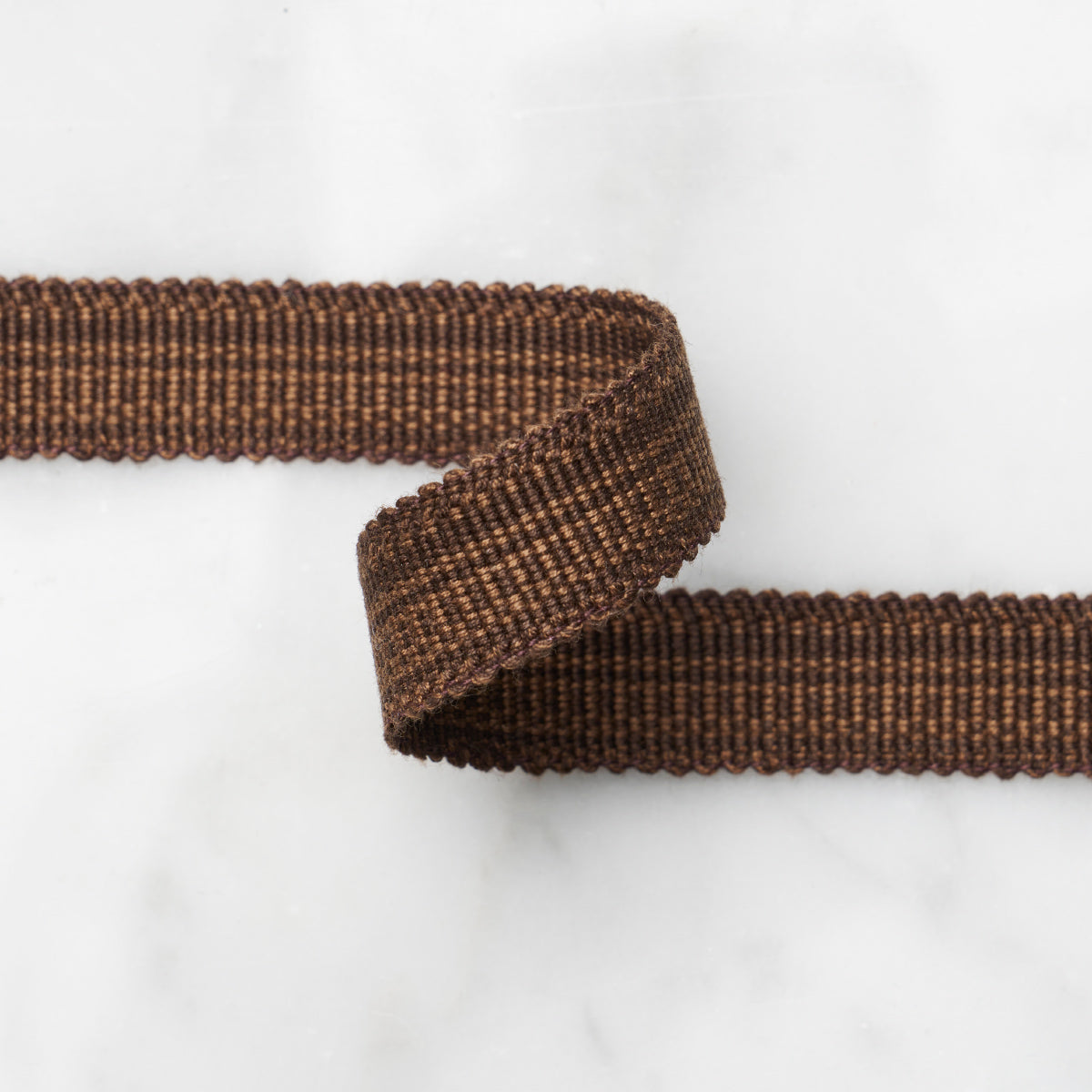 COTTON STRIÉ TAPE NARROW | Chestnut