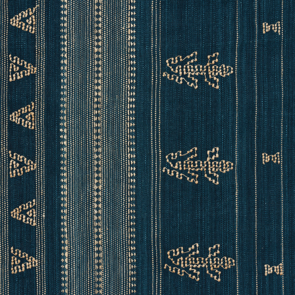 NIMA EMBROIDERED COTTON LINEN | Indigo