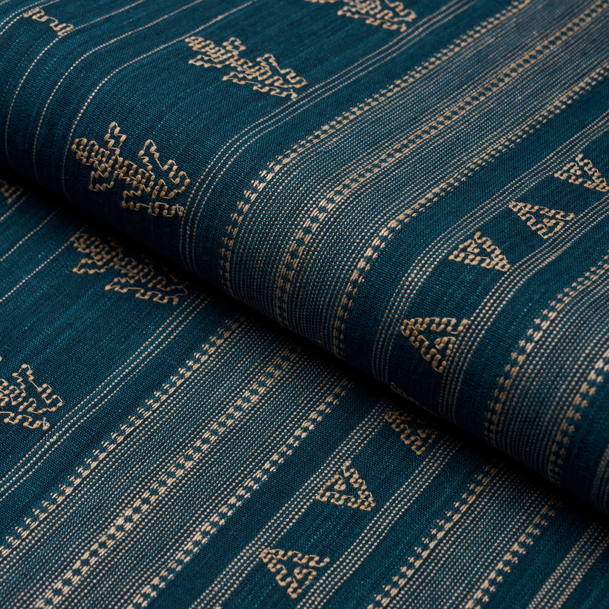 NIMA EMBROIDERED COTTON LINEN | INDIGO