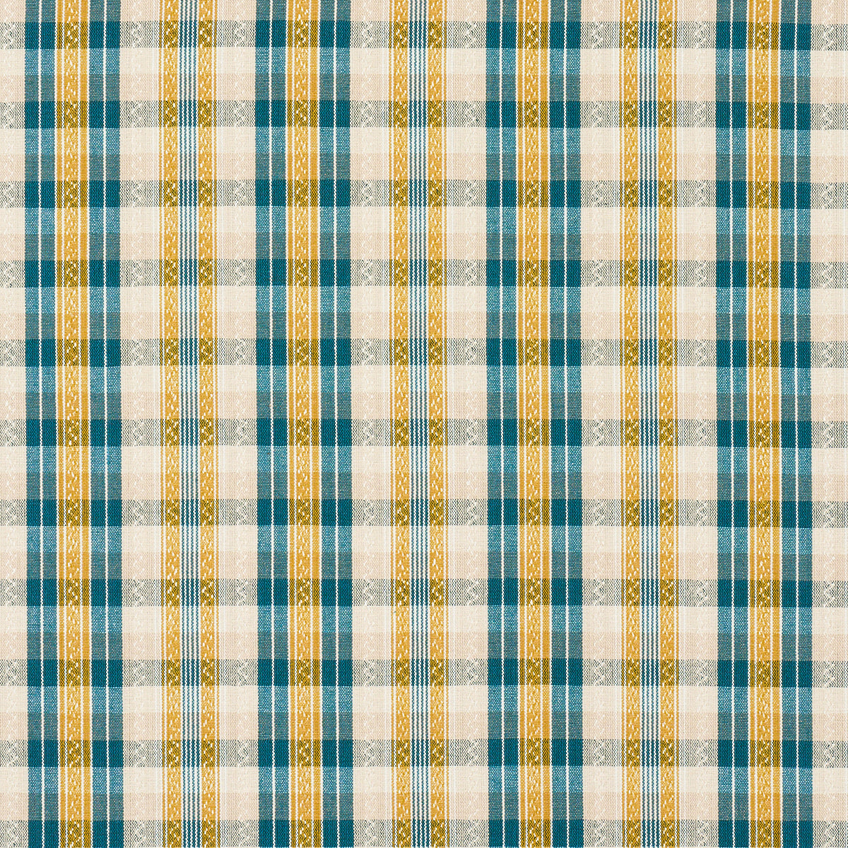 FONDA HAND WOVEN PLAID | TEAL & CITRON