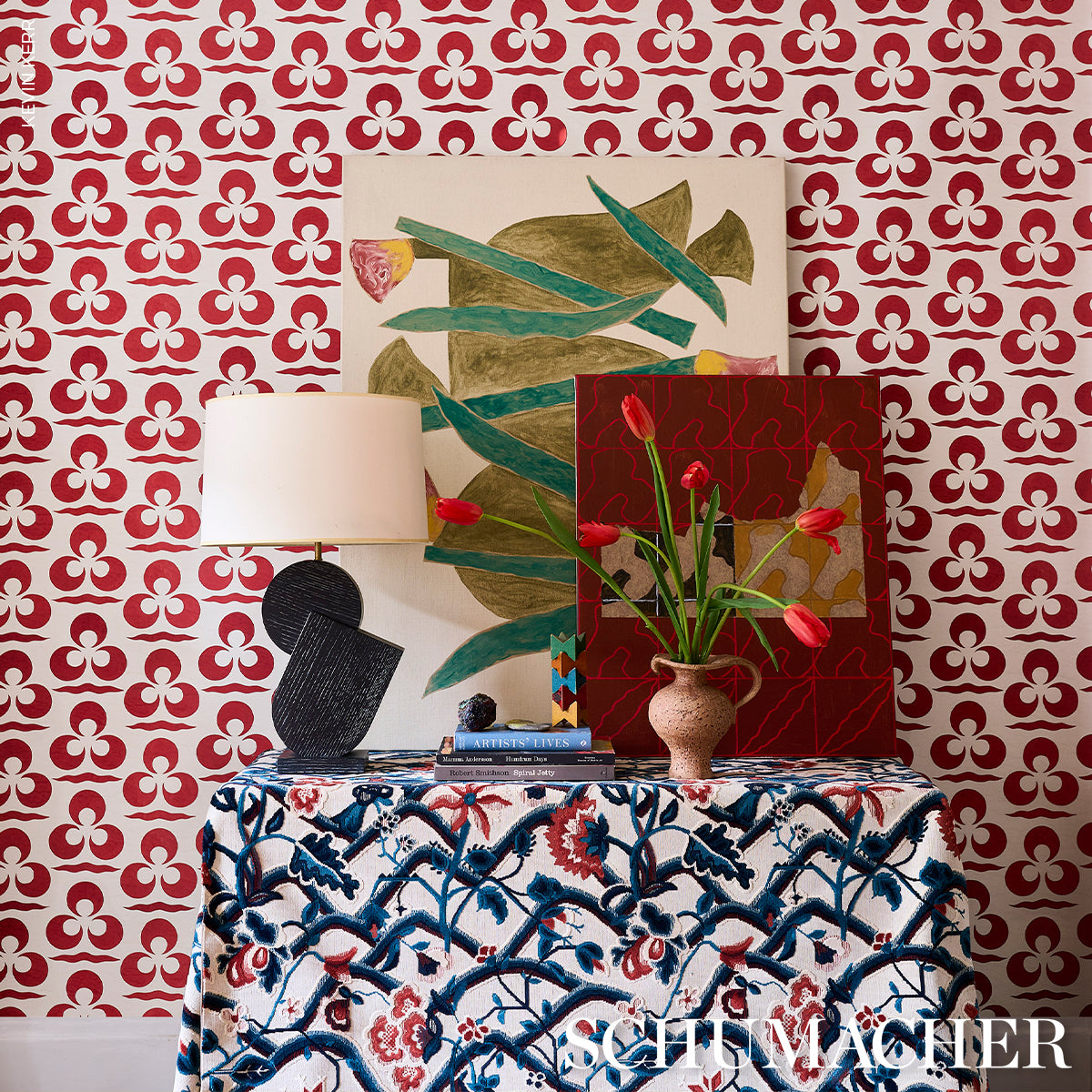 JACOBEAN GARDEN VELVET | Cinnabar & Peacock