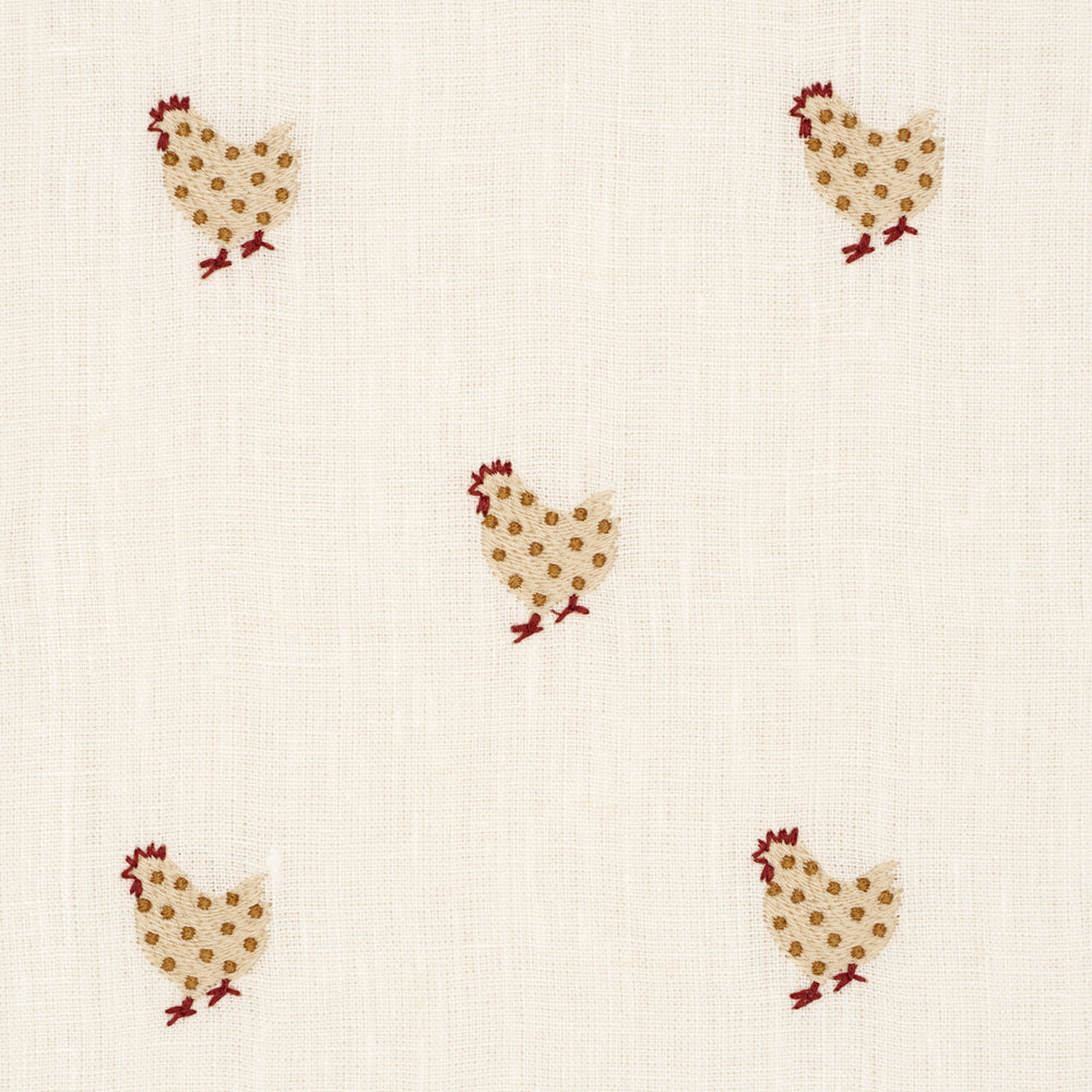 BETSY'S CHICKEN EMBROIDERY | Ivory