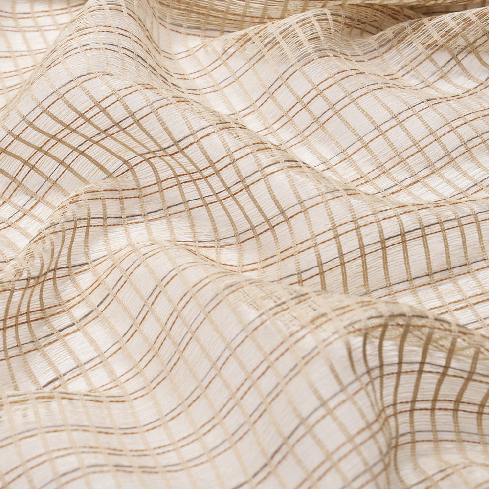 PAYTON LINEN SHEER GRID | Natural