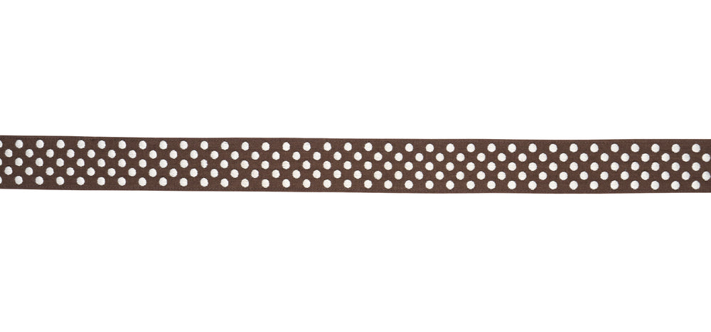 DOTTED EMBROIDERED TAPE | Brown