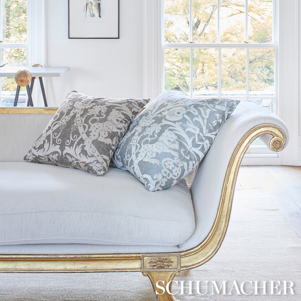 Dougal Damask Pillow | Smoke