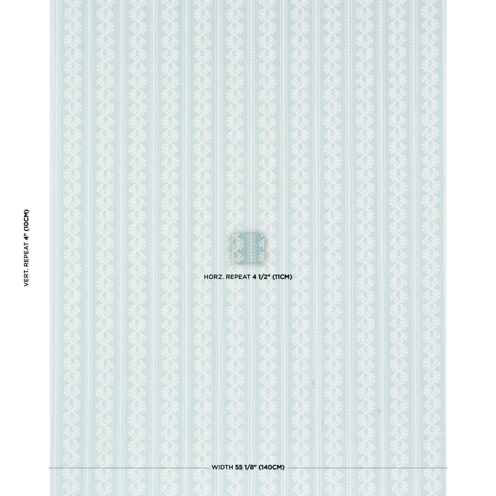 CLARENCE FLORAL STRIPE | Aquamarine