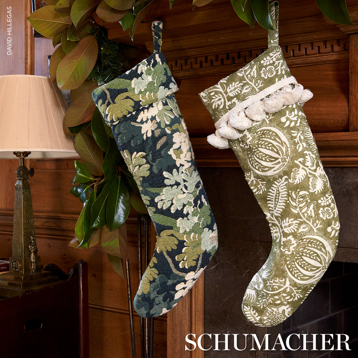 Pomegranate Print Stocking | Olive