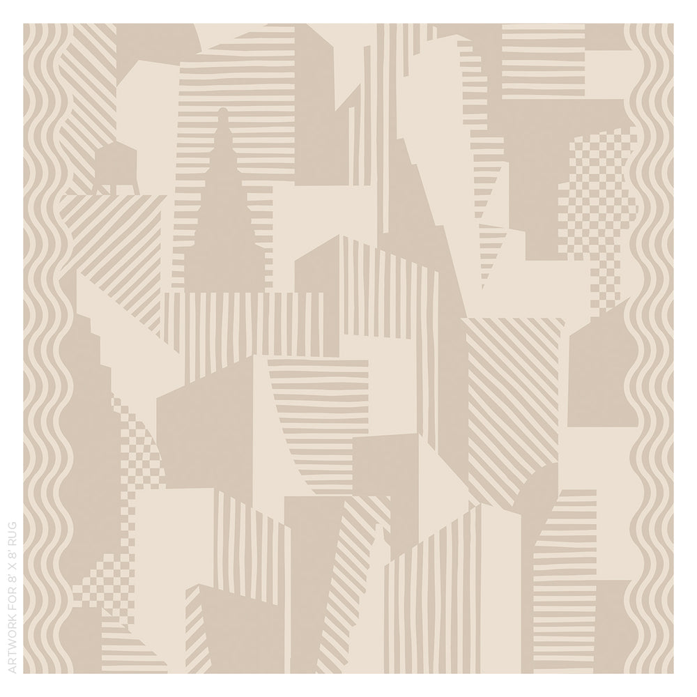 City's Silent Lines Rug | Stone