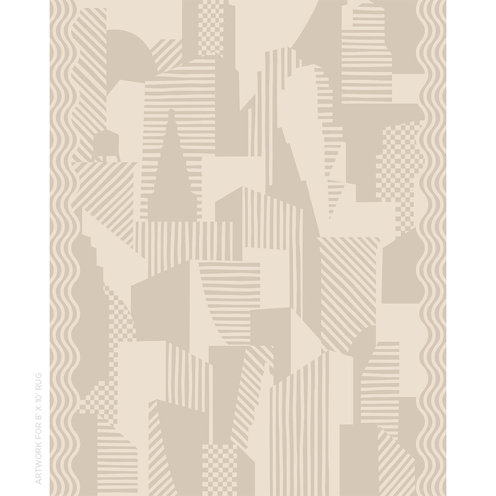 City's Silent Lines Rug | Stone