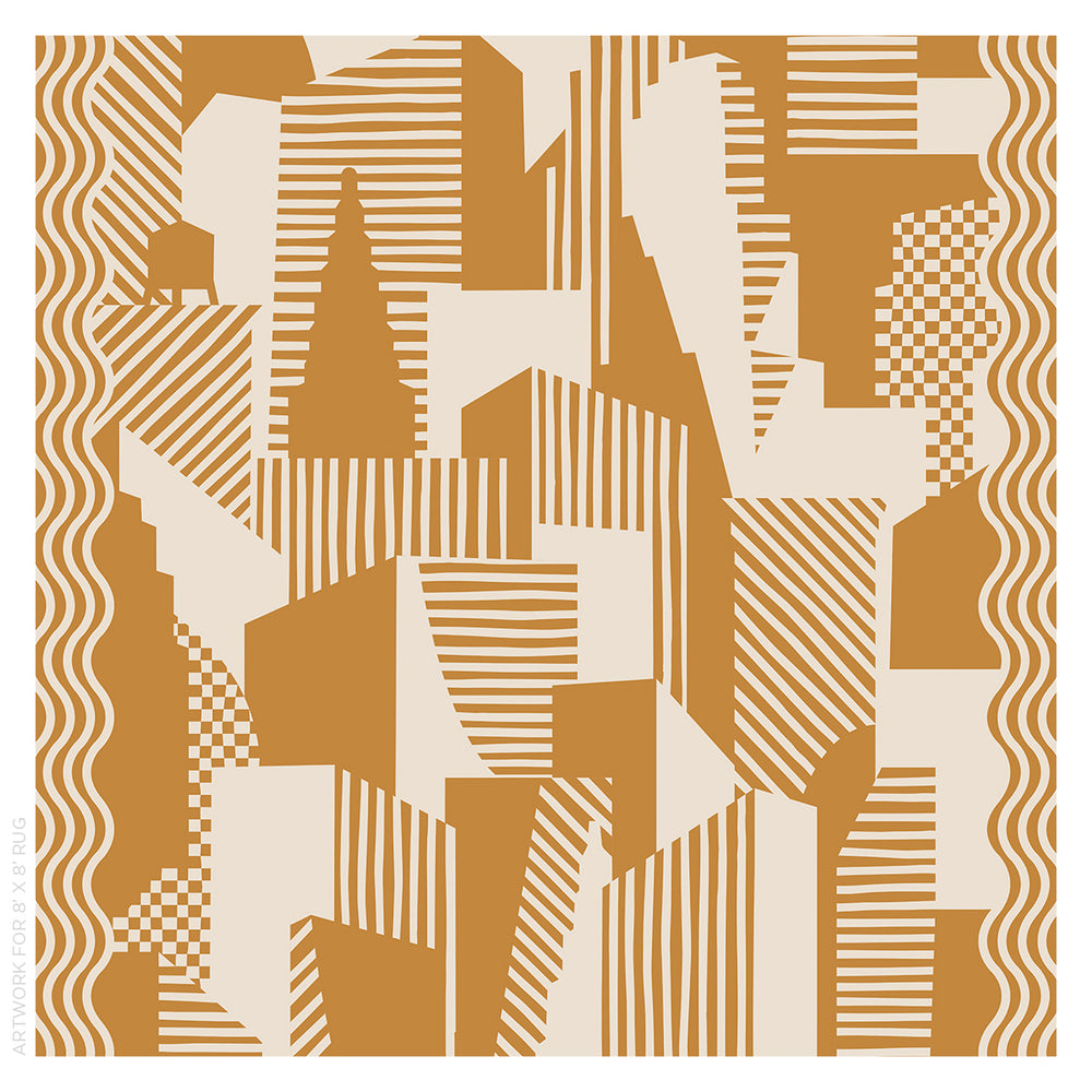 City's Silent Lines Rug | Antique Gold