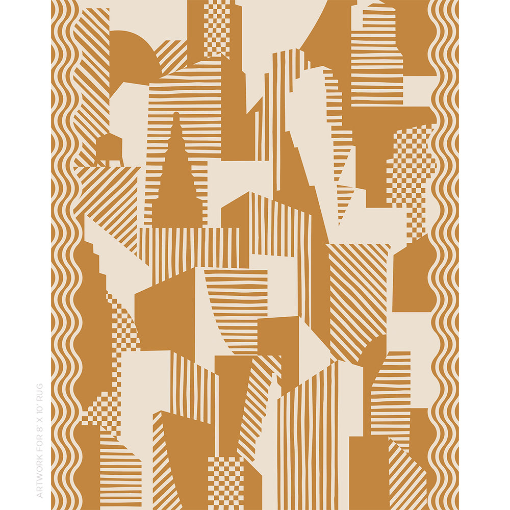 City's Silent Lines Rug | Antique Gold