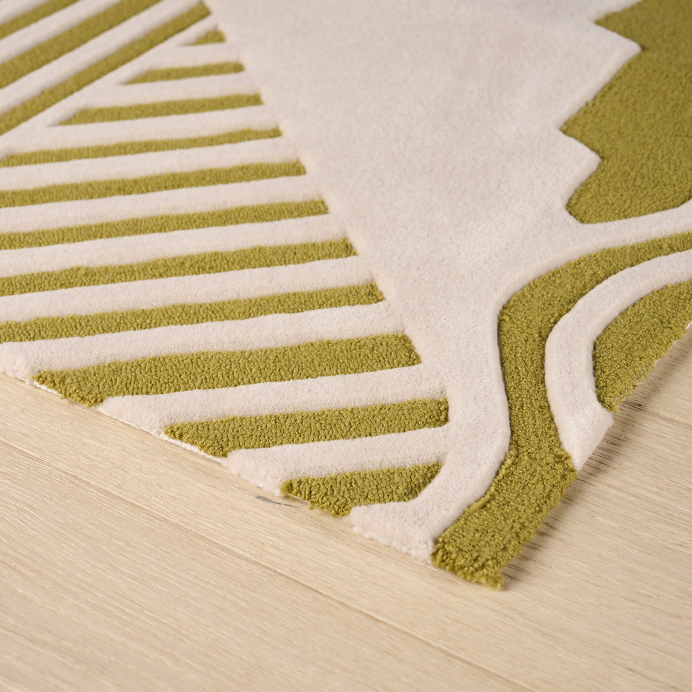 City's Silent Lines Rug | Chartreuse