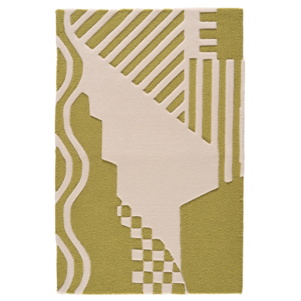City's Silent Lines Rug | Chartreuse
